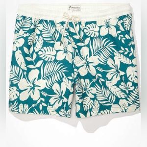 AE 6” cactus print swim trunk